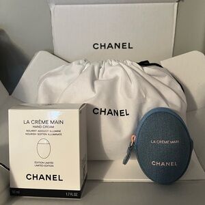 NIB - Chanel 2026 Denim Collection - La Crème Main Hand Cream & Denim Pouch Set